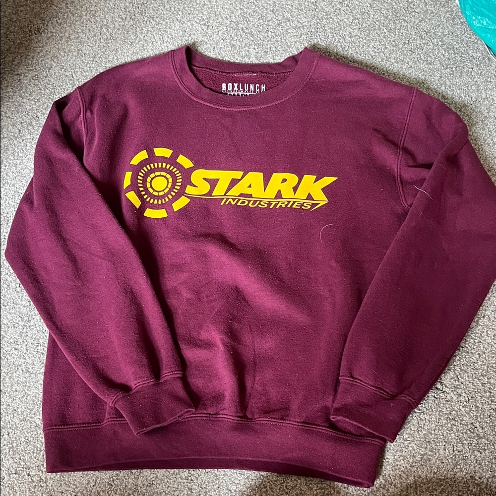 BoxLunch Marvel Stark Industries Burgundy Crewneck Sweater
